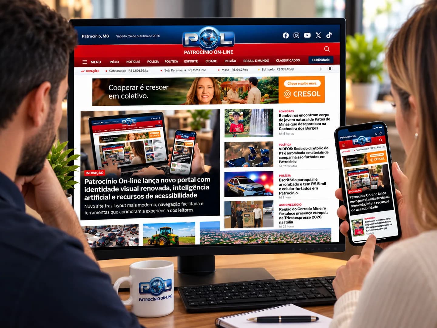 Patrocínio On-line lança novo portal com identidade visual renovada, inteligência artificial e recursos de acessibilidade