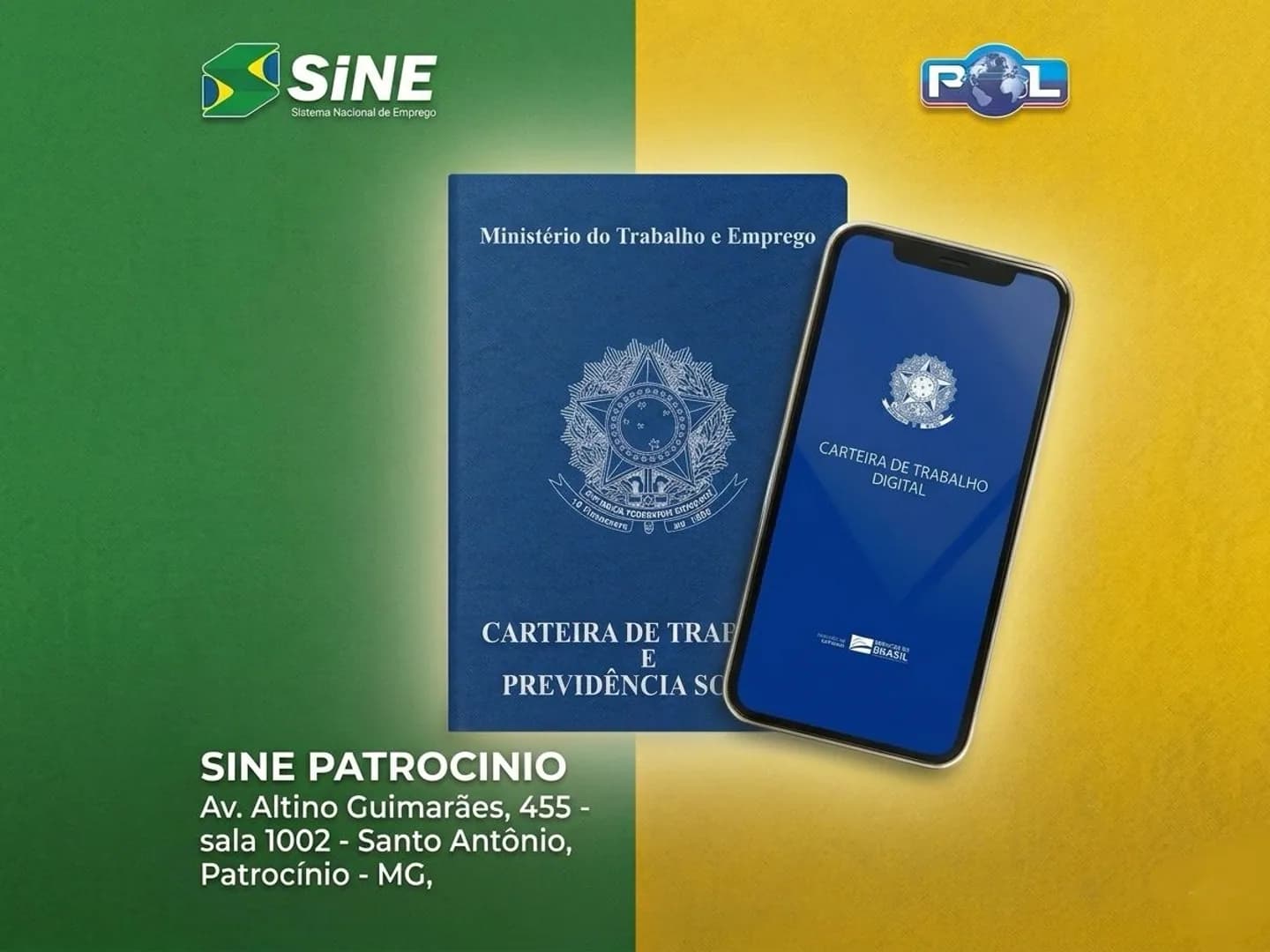 SINE Patrocínio com 354 vagas  na atualização de  28/10