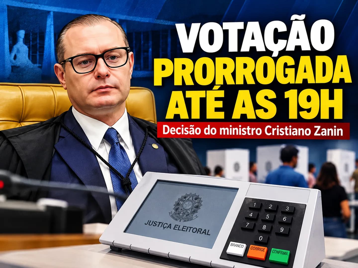 STF prorroga votação até as 19h em todo o Brasil, mas urnas já fechadas não podem ser reabertas