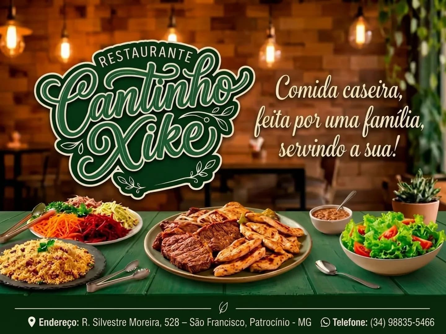 Conheça o Restaurante Cantinho Xike, referência em comida caseira em Patrocínio