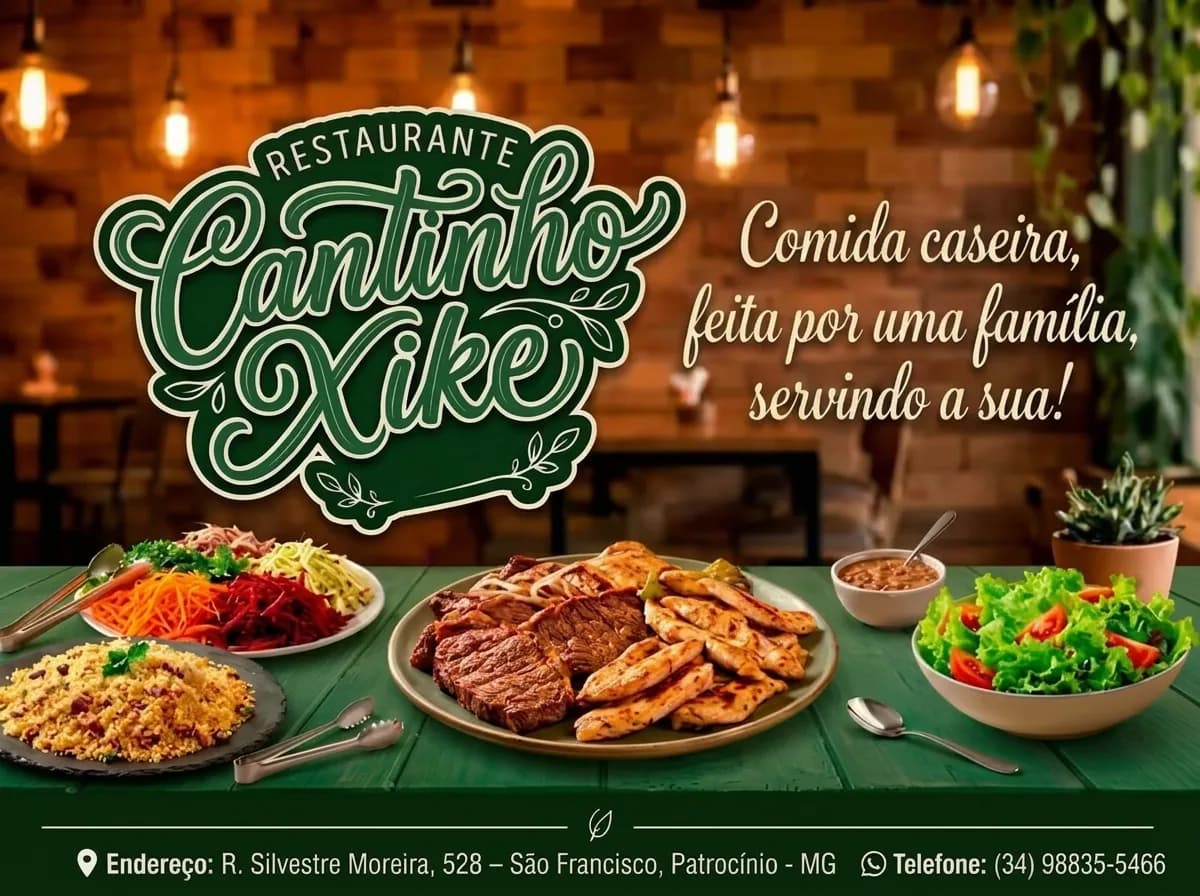 Conheça o Restaurante Cantinho Xike, referência em comida caseira em Patrocínio