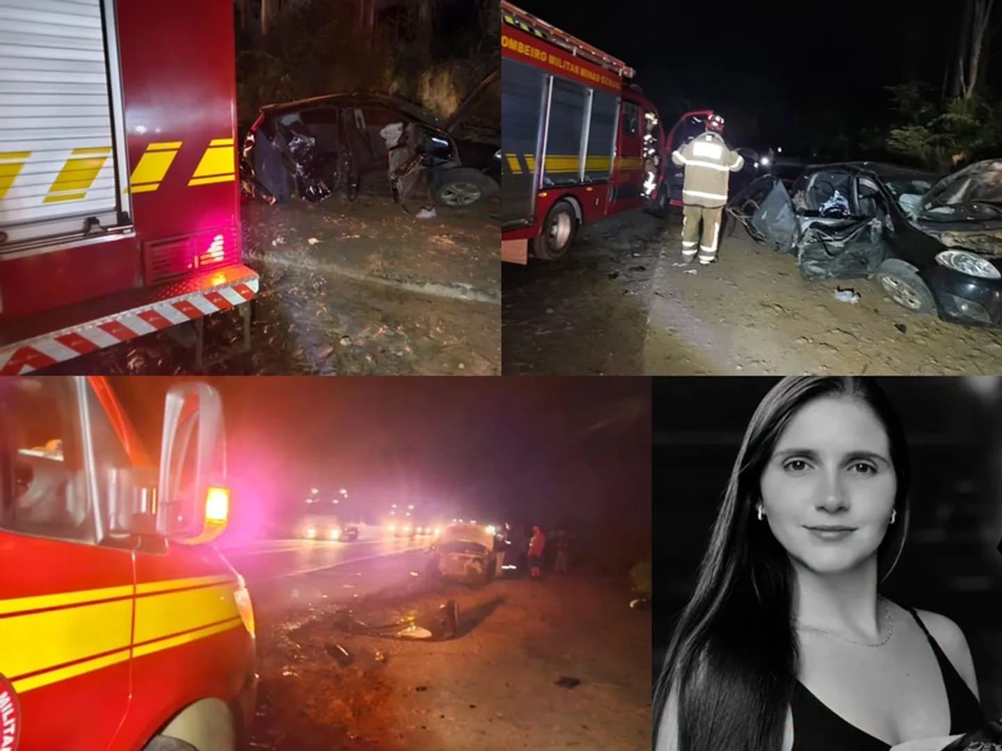 Jovem mulher morre, outra fica ferida gravemente e outras quatro feridas em colisão na BR 262