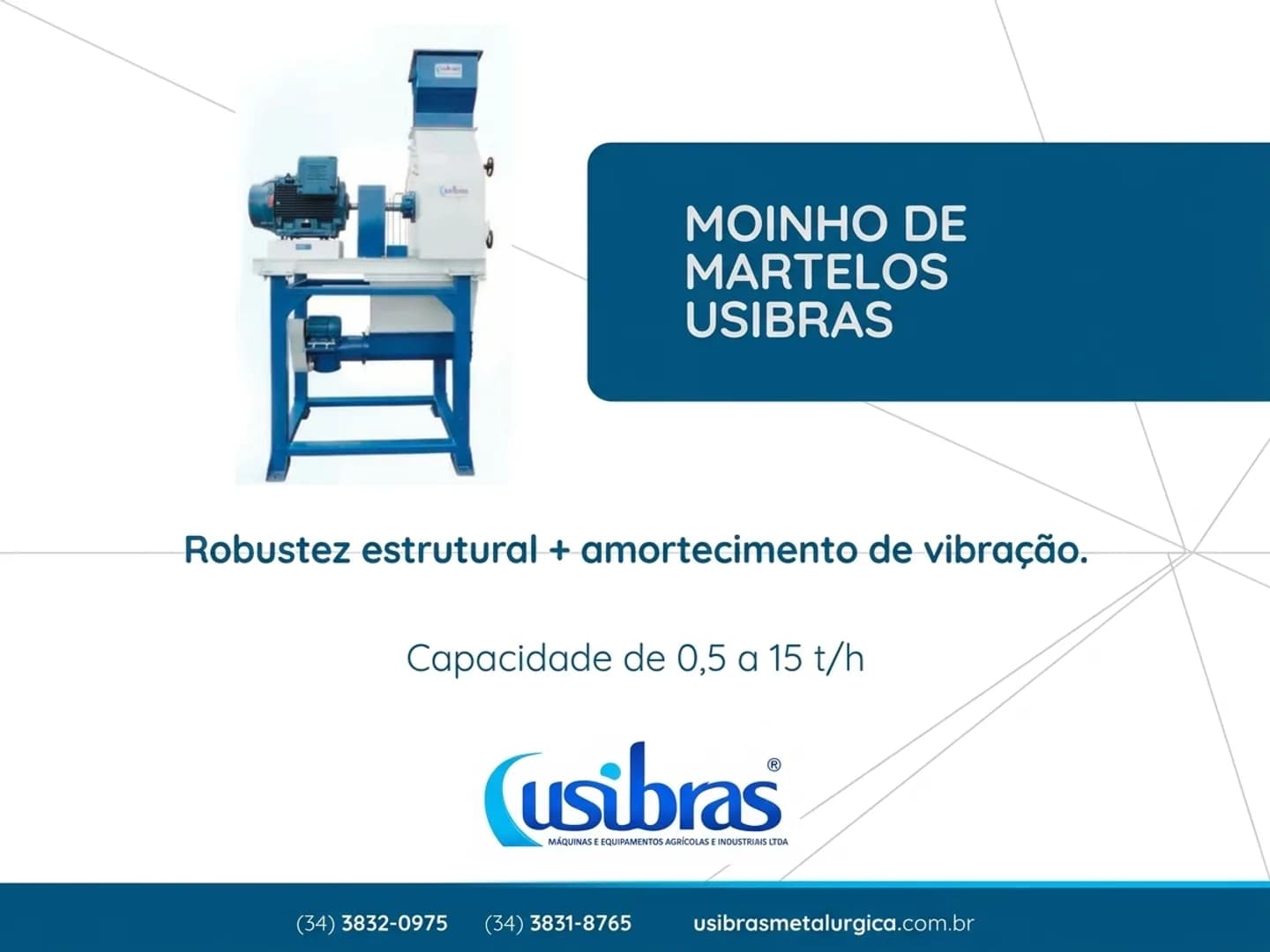 Usibras apresenta moinho de martelos com capacidade de moagem de até 15 toneladas por hora