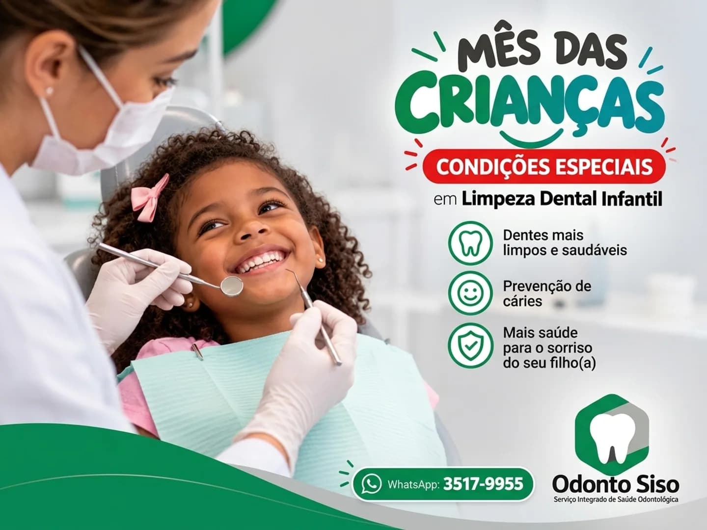Odonto Siso promove condições especiais para limpeza dental infantil no Mês das Crianças