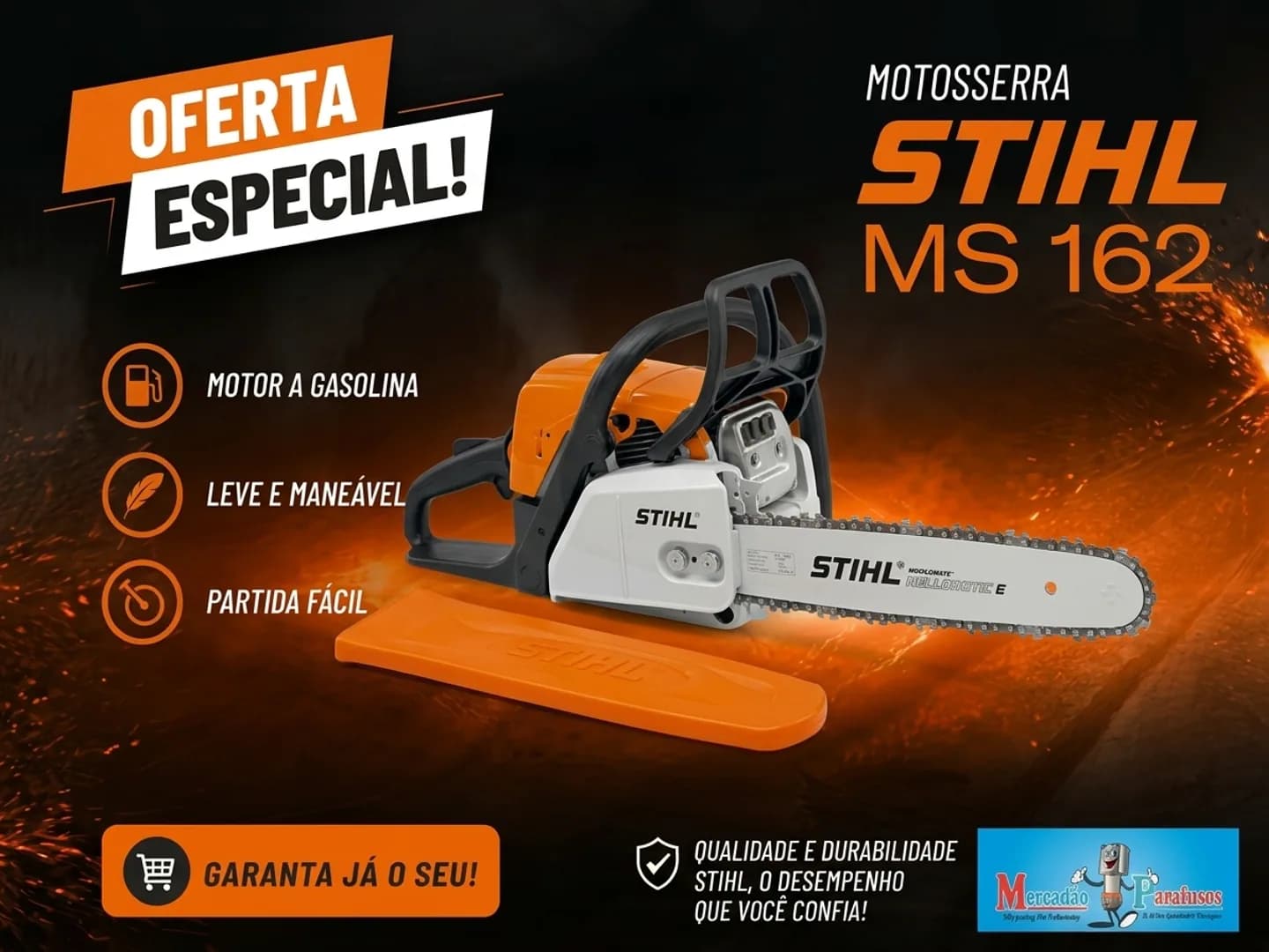 Mercadão dos Parafusos apresenta a motosserra STIHL MS 162