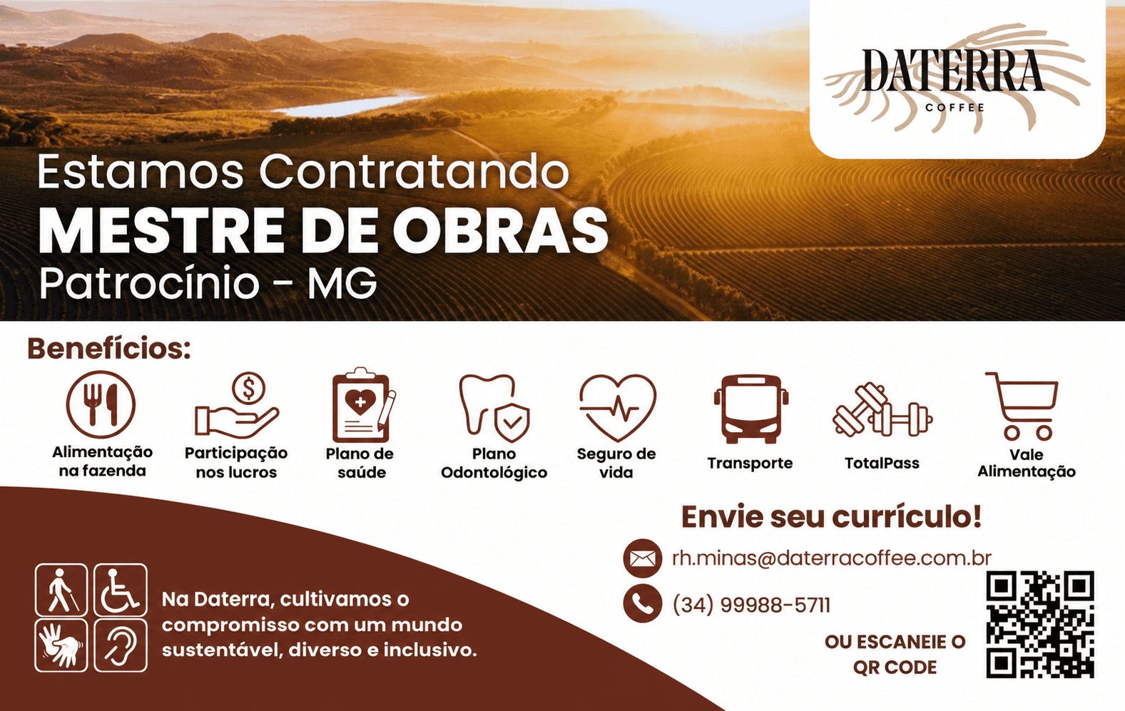 Fazenda DATERRA: Estamos Contratando MESTRE DE OBRAS