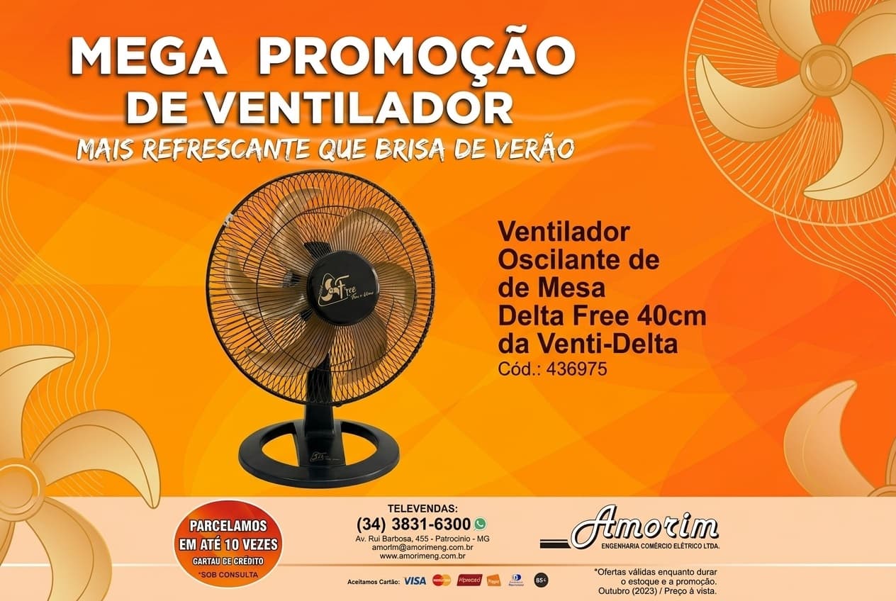 Amorim Engenharia realiza promoção de ventiladores Venti-Delta