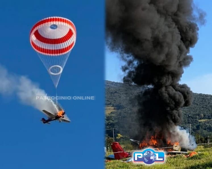 VÍDEO: Avião ultraleve apresenta pane, tem princípio de incêndio e cai em área de mata