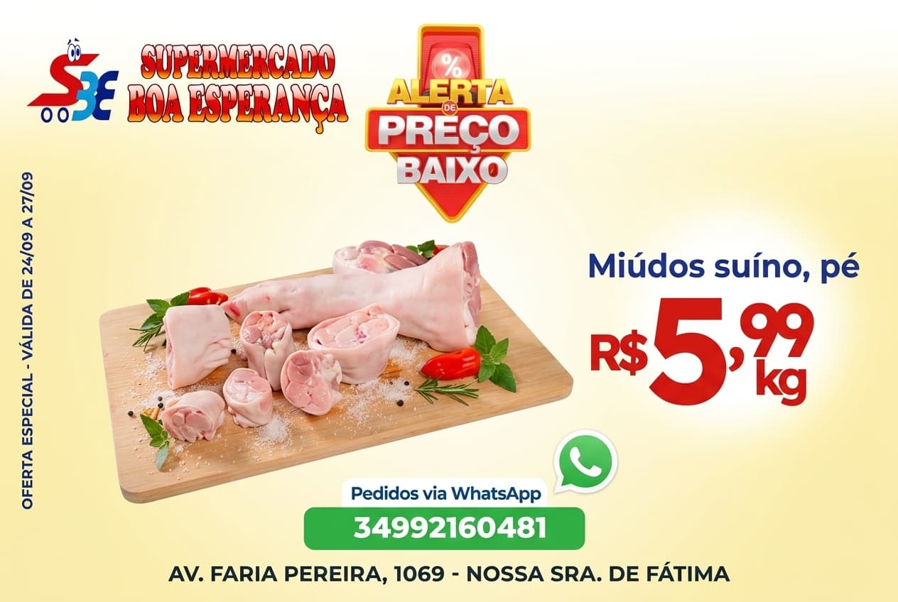 Ofertas do Supermercado Boa Esperança - Validade de 24 a 27 de setembro de 2026