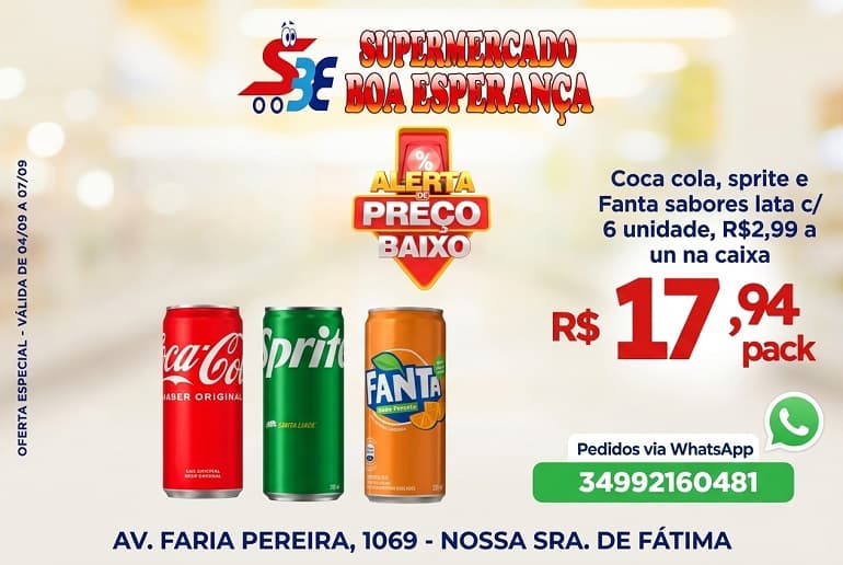 Ofertas do Supermercado Boa Esperança - Validade de 04 a 07 de setembro de 2026