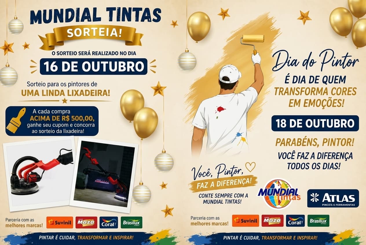 Mundial Tintas realiza promoção especial para o Dia do Pintor
