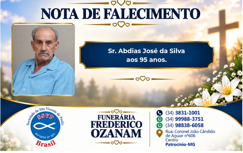 Nota de falecimento: Sr. Abdias José da Silva aos 95 anos.