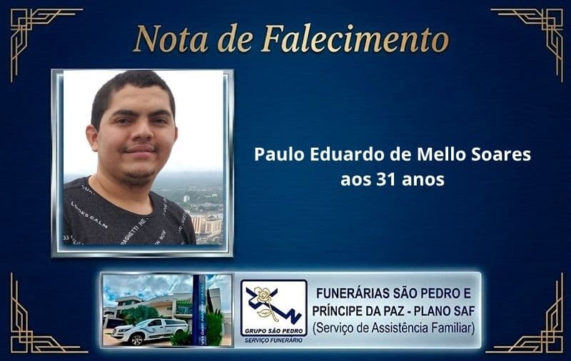 Nota de falecimento: Paulo Eduardo de Mello Soares aos 31 anos