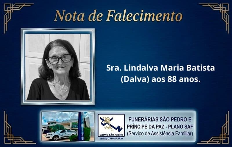 Nota de falecimento.  Maria Conceição Peres dos Santos aos 86 anos.