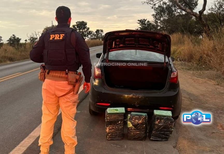 Condutor tenta fugir da PRF, mas é preso com 157 kg de maconha e bloqueador de sinal e detectores de GPS na BR-365