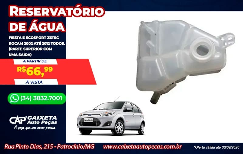 Caixeta Autopeças: Seu Fiesta ou EcoSport precisa de um novo reservatório de água?