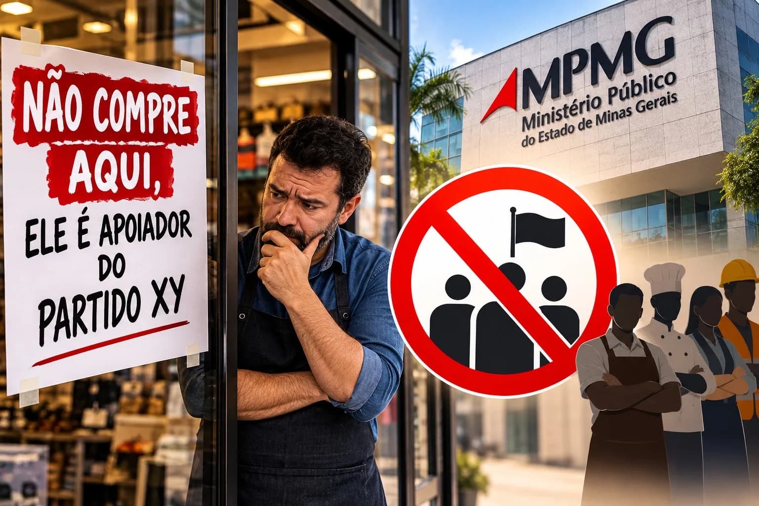 MPMG recomenda que comerciantes e empregadores não adotem práticas discriminatórias por motivação político-partidária no Triângulo Mineiro