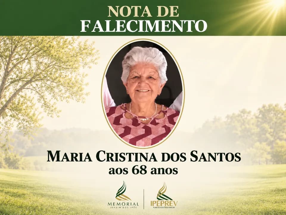 Nota de falecimento: Maria Cristina dos Santos aos 68 anos