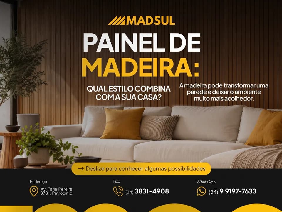 Um painel de madeira pode mudar completamente a atmosfera de um ambiente.