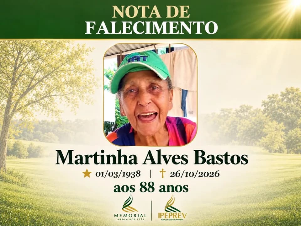 Nota de falecimento: Martinha Alves Bastos aos 88 anos
