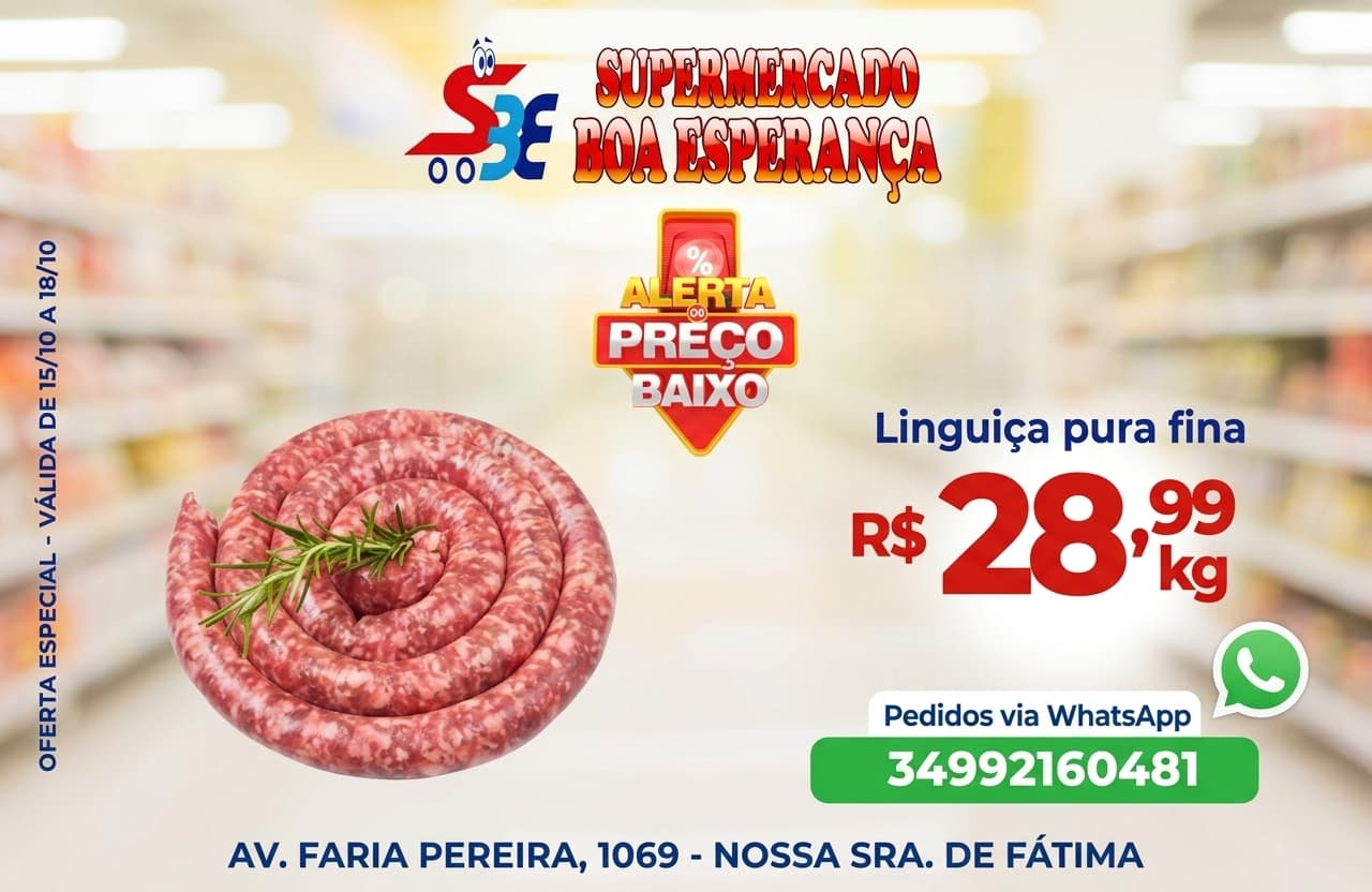 Ofertas do Supermercado Boa Esperança - Validade de 15 a 18 de outubro de 2026