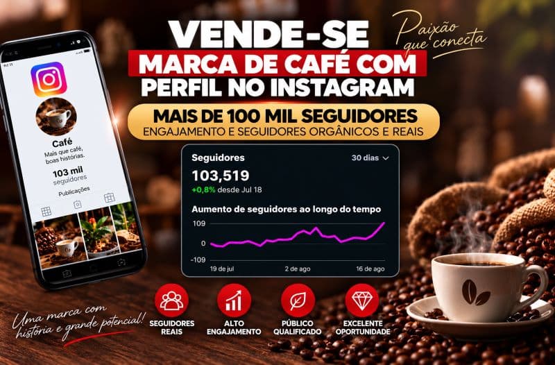 Oportunidade única: Instagram de café com 100 mil seguidores é colocado à venda em Patrocínio