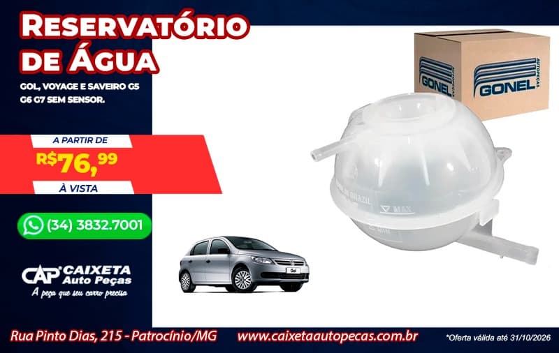 Reservatório de água em promoção na Caixeta Autopeças