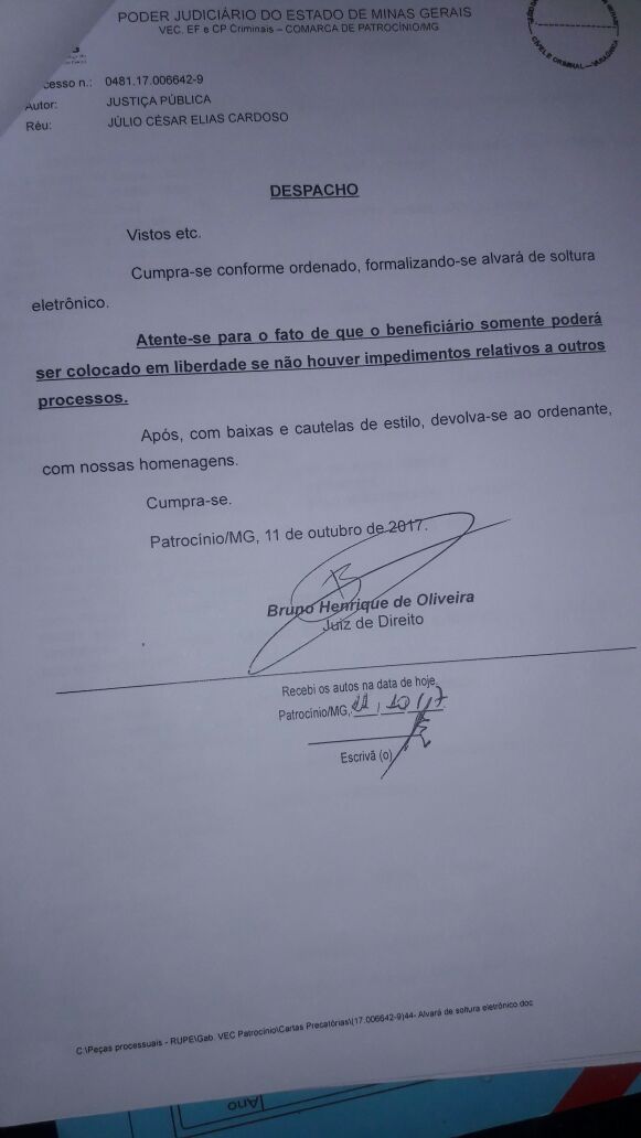 Júlio Elias deverá ser colocado em liberdade neste feriado de 12 de outubro: foto 2